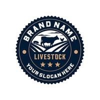 Farm animal livestock circle badge logo vector