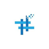 Hashtag symbol creative design template vector