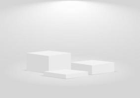 blanco abstracto, podio vacío, escena de pedestal para exhibición de productos, ilustración vectorial. vector