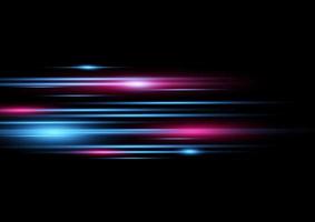 Abstract speed neon light effect on black background vector illustration.