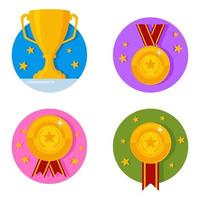 Set of rewards icons vector