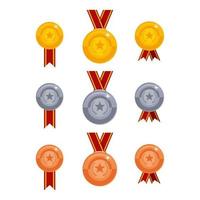 Medals icon set vector