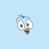 cartoon birdies face emoticon design vector