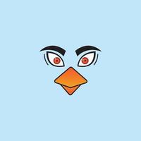 cartoon birdies face emoticon design vector