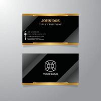 Black gold business card template design vector