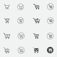 Shop, store basket vector icon Template