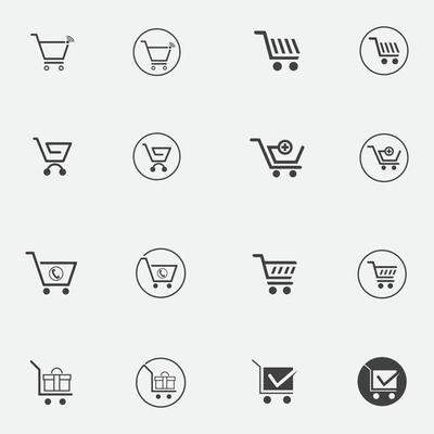 Shop, store basket vector icon Template