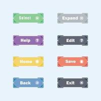 Modern vector set of trendy flat buttons. icons for web design and interface