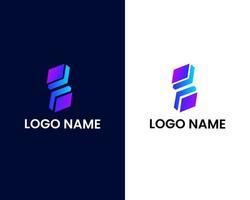 plantilla de diseño de logotipo moderno letra s y b vector