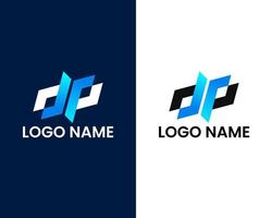 plantilla de diseño de logotipo moderno letra d y p vector