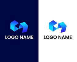 plantilla de diseño de logotipo moderno letra s y m vector