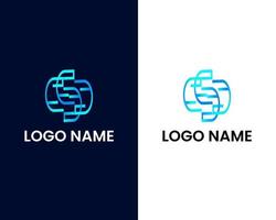 plantilla de diseño de logotipo moderno letra s y u vector