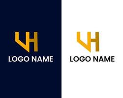 plantilla de diseño de logotipo de letra w y h vector