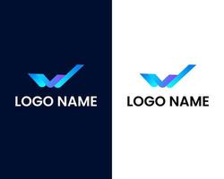 plantilla de diseño de logotipo moderno letra w vector