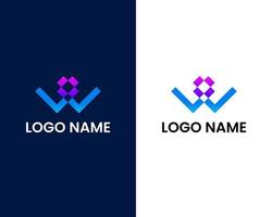 letter w modern logo design template vector