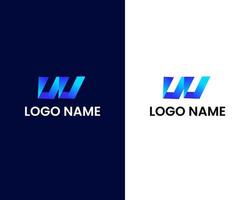 plantilla de diseño de logotipo moderno letra w vector