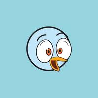 cartoon birdies face emoticon design vector