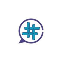 Hashtag symbol creative design template vector