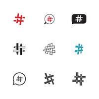 plantilla de diseño creativo de símbolo de hashtag vector