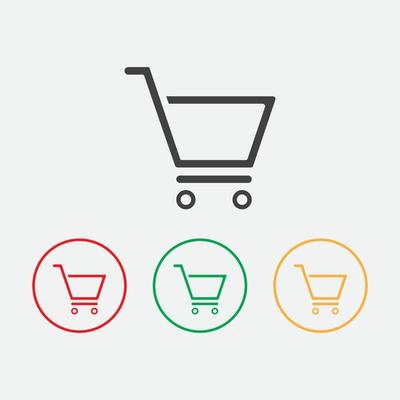 Shop, store basket vector icon Template