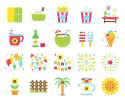 Festa junina related flat icon set vector