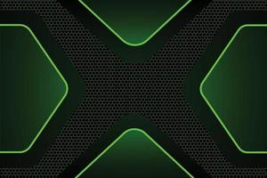 Abstract Hexagon green dark gaming background vector