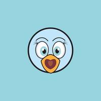 cartoon birdies face emoticon design vector