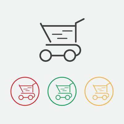 Shop, store basket vector icon Template