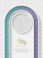 Eid Mubarak Golden Luxury Colorful Social Media Post with Arabic Style Border Pattern
