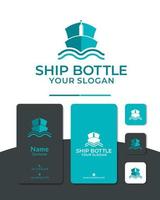 bottle ship logo design  vector icon symbol for decoration