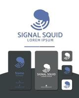 vector de diseño de logotipo de señal de calamar