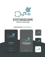 stethoscope grape leaf logo design vector, medical, fruity vector