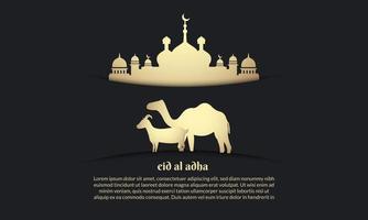 bandera islámica eid al adha mubarak festival vector