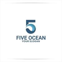 logo design five ocean vector