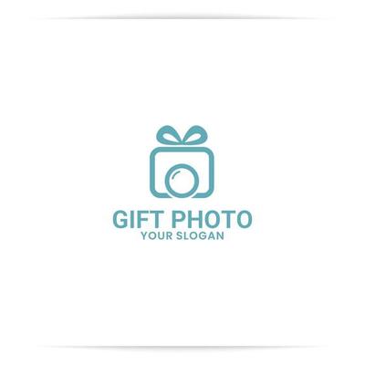 gift photo logo design, ribbon, band, camera