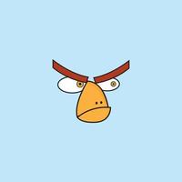 cartoon birdies face emoticon design vector