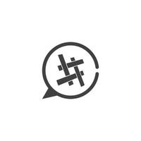 Hashtag symbol creative design template vector