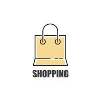 icono de bolsa de compras vector