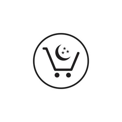 Shop, store basket vector icon Template