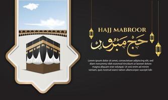 islamic banner hajj for eid adha mubarak and pilgrimage vector