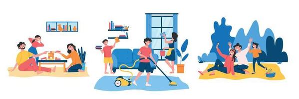 Family Routine Design Concept vector