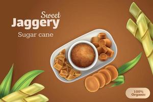 Jaggery Realistic Composition vector