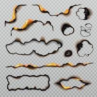 Burnt Paper Holes Set vector