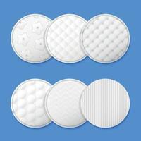 Realistic Cosmetic Cotton Pads Composition vector