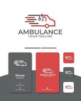 ambulance medical logo design vector, car, stethoscope, doctor, first aid vector