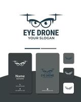 vector de diseño de logotipo de ojo de drone, ver, monitorear, ver