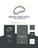 brain line abstract logo design vector