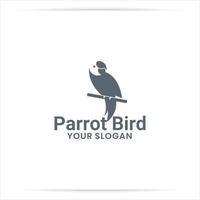 macaw bird logo design, parrot, negative space vector