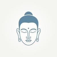 isolated buddha's head simple line art template vector illustration design. minimalist monoline meditation, spirituality, religion symbol icon logo concept