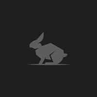 Diseño de ilustración de vector de plantilla de icono de logotipo de silueta de conejo aislado